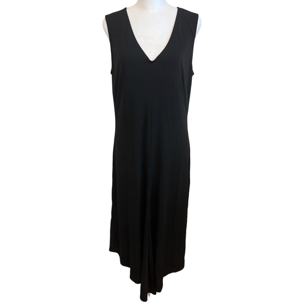 Isabella Bird Womens Black Sleeveless V-Neck Maxi Dress Size Large Rayon Blend